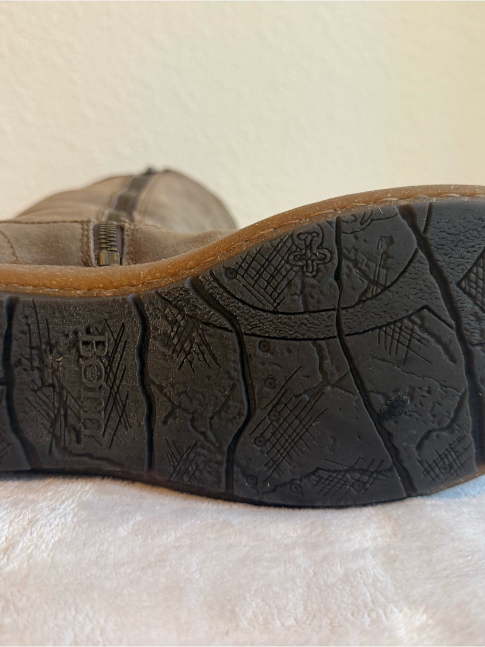 Born Olive-Taupe Suede Mid-Calf Heeled Boots - Picture 6 of 16